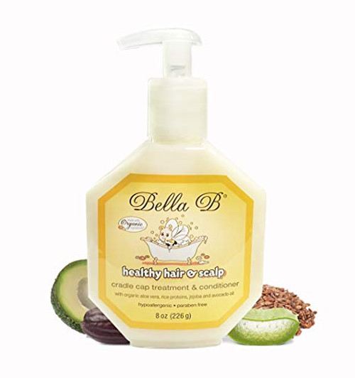 BELLA B NATURALS Healthy Hair  Scalp Baby Cradle Cap Treatment 8 oz  Cradle Cap Treatment For Babies  Baby Conditioner Silky Hair Care  Cradle Cap Treatment For Toddlers  Conditioner For Babies