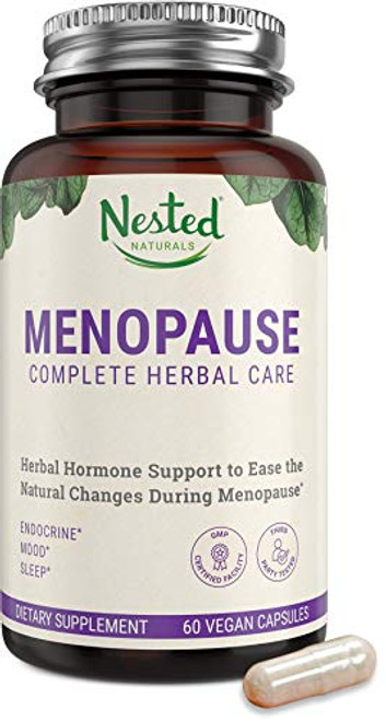 Menopause Complete Herbal Care Supplement for Women  60 Vegan Capsules  Natural Black Cohosh Extract  Dong Quai Root  Support for Mood Swings  Hot Flashes  One A Day Menopause Relief