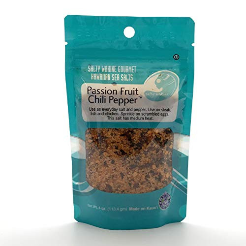 Salty Wahine Gourmet Hawaiian Sea Salts Passion Fruit Chili Pepper 4 Oz Packet