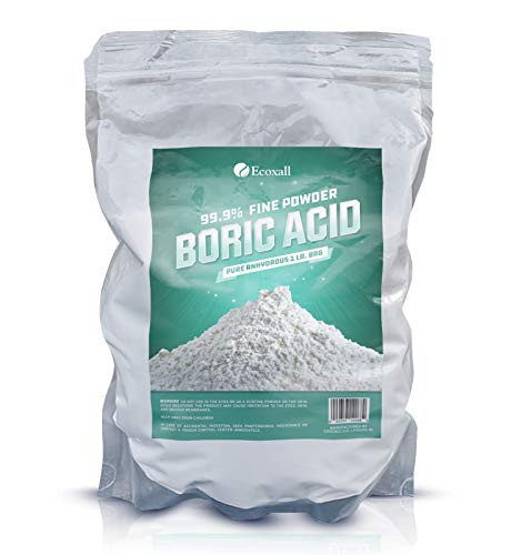 Ecoxall Chemicals  Number 1  Highly Effective MultiPurpose  Fine Powder Boric Acid  999 Pure Anhydrous  1 Pound Bag  Industrial Grade Strength