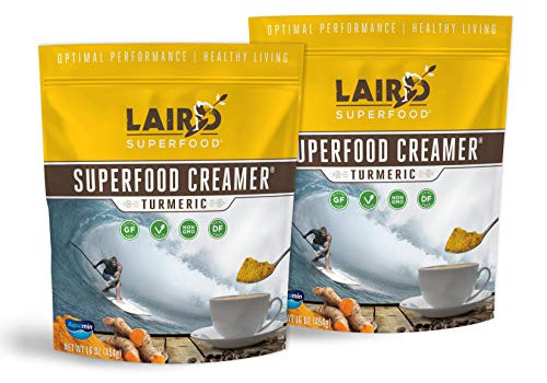 Laird Superfood Coffee Creamer Vegan Turmeric  Vegan NonDairy Golden Milk Coconut Creamer 16oz Bag Pack or 2