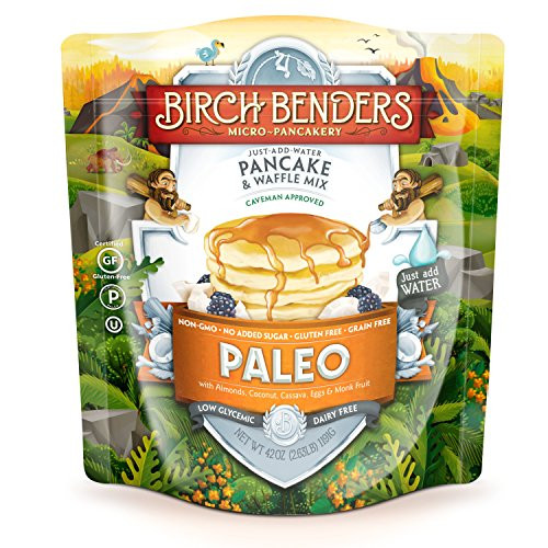 Paleo Pancake and Waffle Mix by Birch Benders LowCarb High Protein High Fiber Glutenfree Low Glycemic Prebiotic KetoFriendly Made with Cassava Coconut  Almond Flour 42 Ounce Pack of 1