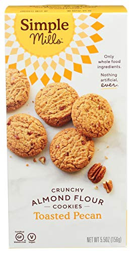Simple Mills Almond Flour Toasted Pecan Cookies Gluten Free and Delicious Crunchy Cookies Organic Coconut Oil Good for Snacks Made with whole foods Packaging May Vary