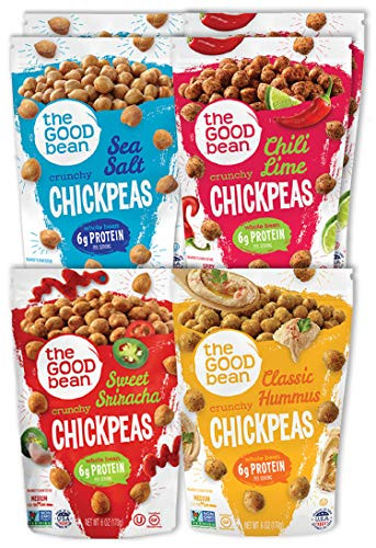 The Good Bean Crunchy Chickpeas Snacks Variety Pack 6 Ounce 6 Count