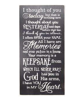 Saras Signs I Thought of You Sign Made from Birch 12 x 24 Made in The USA