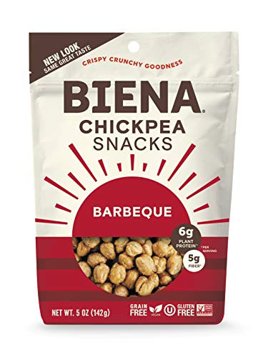 BIENA Chickpea Snacks Barbeque Gluten Free Vegan Dairy Free PlantBased Protein Single 5 oz Bag Packaging May Vary