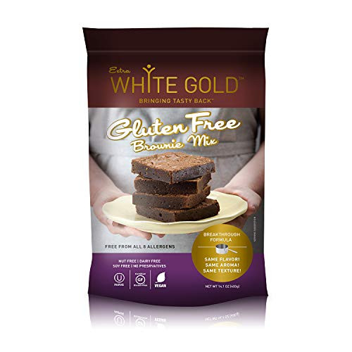 Extra White Gold Gluten Free Brownie Mix  For Baking Desserts  Kosher Gluten Free Vegan Soy Free Nut Free Dairy Free  141 Ounces