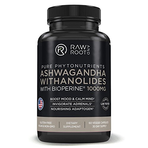 ASHWAGANDHA WITHANOLIDES with BIOPERINE Adaptogen Anxiety Stress Relief Adrenal Support Dietary Supplement 60 Vegetarian Capsules ASHWAGANDHA WITHANOLIDES with BIOPERINE Adaptogen Anxiety Stress Relief Adrenal Support Dietary Supplement 60 Vegetarian Capsules