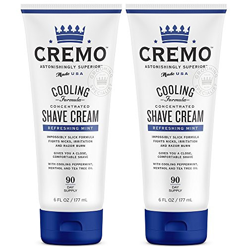 Cremo Barber Grade Cooling Shave Cream Astonishingly Superior UltraSlick Shaving Cream Fights Nicks Cuts and Razor Burn 6 Oz 2Pack