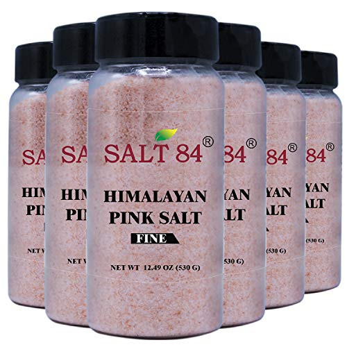 Himalayan Chef Pink SaltFine Grains Plastic Shaker  1249 Oz Each  Pack of 6