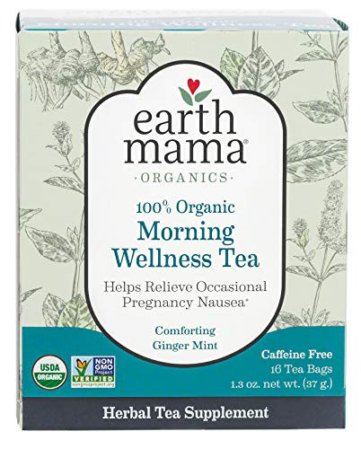 Earth Mama Organic Morning Wellness Tea Bags for Occasional Morning Sickness 16Count