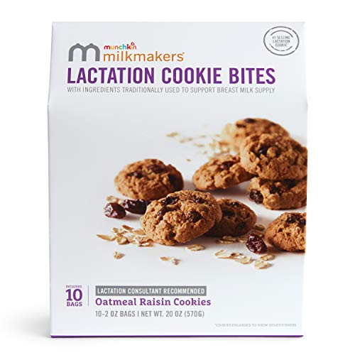 Munchkin Milkmakers Lactation Cookie Bites Oatmeal Raisin 10 Count Munchkin Milkmakers Lactation Cookie Bites Oatmeal Raisin 10 Count