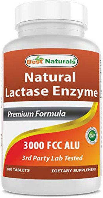 Best Naturals Fast Acting Lactase Enzyme Tablet 3000 Fcc Alu 180 Count 859375002900