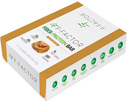 FFactor Peanut Butter Fiber Protein Bar High Fiber High Protein Low Carb Gluten Free Low Sugar Vegan Soy Free Natural Keto Friendly Healthy  Convenient Snack 12 Count