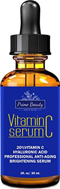 Prime Beauty Vitamin C Serum 20 for Face with Hyaluronic Acid Vitamin E Organic Skin Care with Natural Ingredients Anti Wrinkle Anti Aging Facial Serum 1 fl oz Prime Beauty Vitamin C Serum 20 for Face with Hyaluronic Acid Vitamin E Organic Skin Care with Natural Ingredients Anti Wrinkle Anti Aging Facial Serum 1 fl oz