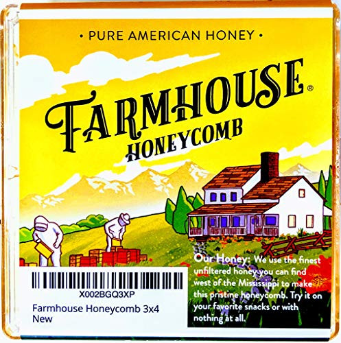 Farmhouse Fresh Honeycomb 10oz Medium Cut of Raw Comb Honey and Wax for Eating Purely Harvested in the USA