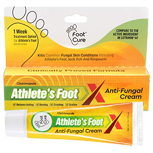 Foot Cure Athletes Foot Cream  Made in USA  Treats Fungal Infections Itchy Feet Ringworm Jock Itch and Dry Crack Heals  Best Anti Fungal Treatment