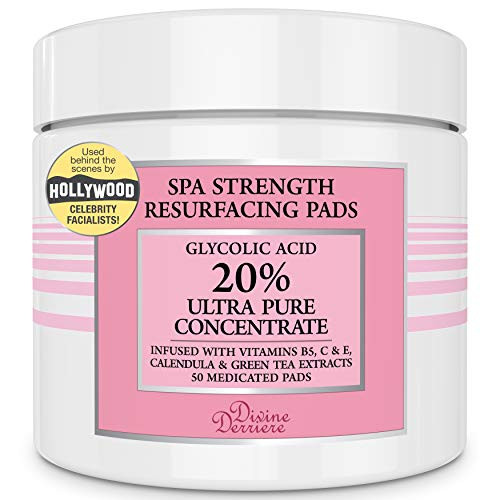 Glycolic Acid Resurfacing Pads with Vitamin B5 C E Green Tea Calendula Allantoin Exfoliate Surface Skin Minimize Pores and Reduce Fine Lines and Wrinkles AHA Peel Pads Glycolic Acid Resurfacing Pads with Vitamin B5 C E Green Tea Calendula Allantoin Exfoliate Surface Skin Minimize Pores and Reduce Fine Lines and Wrinkles AHA Peel Pads