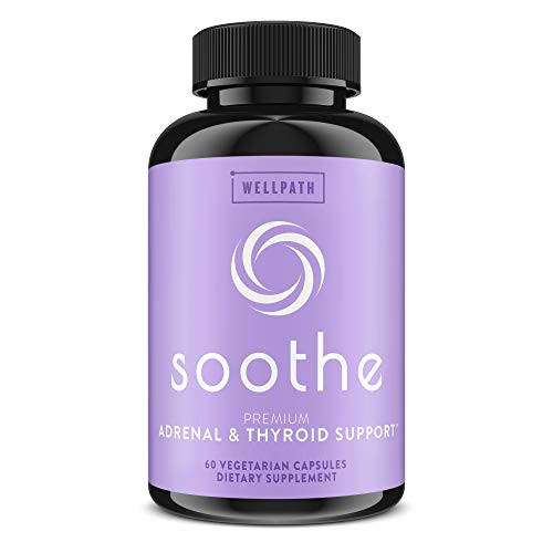 Soothe Thyroid Support and Adrenal Support Supplement  2 in 1 Natural Formula to Support Energy Metabolism Adrenal Fatigue Response Stress Response and Cortisol Balance