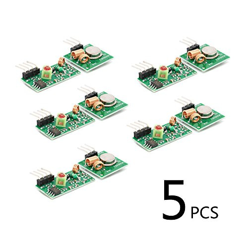 433MHz RF Transmitter and Receiver Wireless Modules Link Kit for Arduino ARM MCU WL & Raspberry Pi (5 Pair)