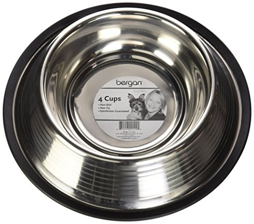 Maslow Dog Bowl with Ridges Stainless Steel NonSkid 4Cup