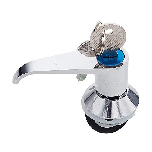 MroMax Electric Box Lock Rectangular 100x335mm Metal Zinc Alloy for Cabinet Door Recessed Flush Panel Pop up Push Button Pull Out w Keys Silver Tone 1Pcs