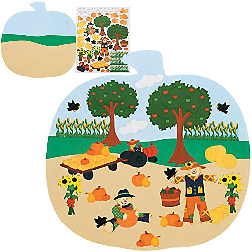 Halloween Pumpkin Patch Shaped Sticker Scenes 12Pack