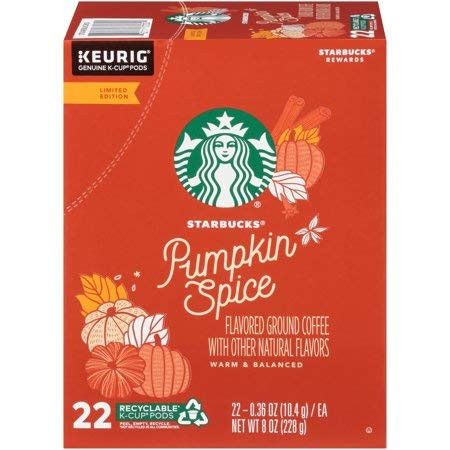 Starbucks Pumpkin Spice Flavored Coffee k cups 22 pods
