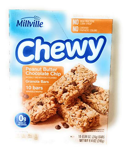 Millville Peanut Butter Chocolate Chip Chewy Granola Bars  10 ct