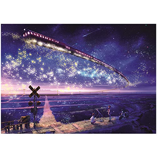 Airsnigi Jigsaw Puzzle 1000 Piece for Adults Kids Families  Starry Train Large Puzzle Game Toys Gift Educational Intellectual Decompressing Fun Game