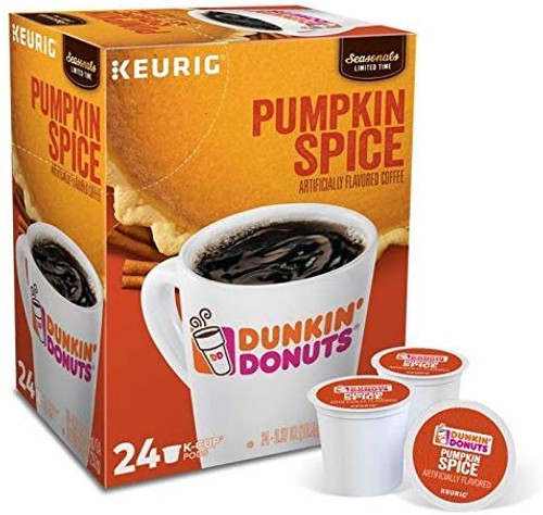 Dunkin Donuts KCups Pumpkin Spice  Box of 24 Kcups for use in Keurig Coffee Brewers