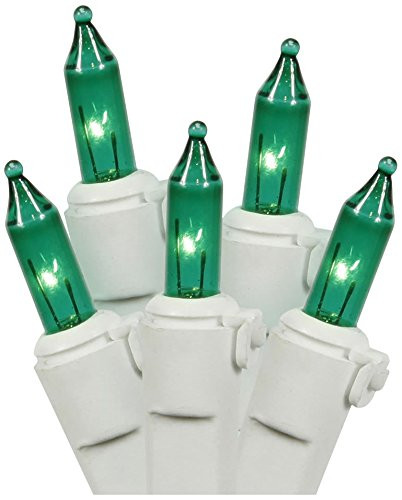 Vickerman Set of 50 Green Mini Christmas Lights - White Wire