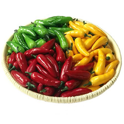 Gresorth 60pcs Artificial MINI Pepper Chili Fake Vegetable Home Kitchen Party Christmas Food Toy Decoration