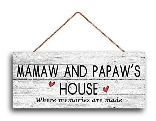 New Sign Mamaw and PAPAWS House Sign Where Memories are Made Distressed Style Gift for Grandparents Weatherproof 6 x 14 New Sign Mamaw and PAPAWS House Sign Where Memories are Made Distressed Style Gift for Grandparents Weatherproof 6 x 14