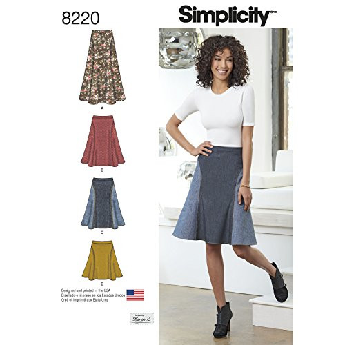 Simplicity Creative Patterns Simplicity Pattern 8220 Misses' Easy-to-Sew Skirt in Three Lengths Size: R5 (14-16-18-20-22)