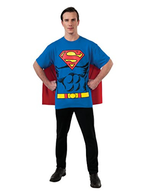 Rubies Mens DC Comics Superman TShirt with Cape Small