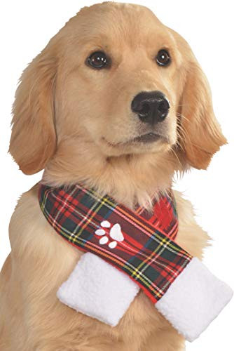 Rubies Costume 887897ML Co Plaid Pet Christmas Scarf MediumLarge