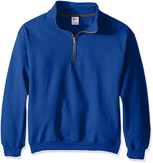 Gildan Mens Fleece QuarterZip Cadet Collar Sweatshirt Royal Small