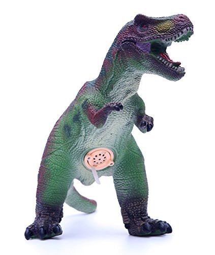 ANLEOLIFE 11" Realistic Soft Dinosaur Action Figure Toy for Kids, Jumbo Squeezable Tyrannosaurus Rex (Jungle)