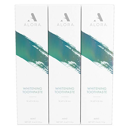 Alora Natural Whitening Toothpaste Fresh Mint 4 Oz Pack of 3  Fluoride Free