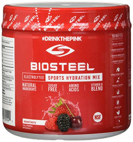 BioSteel High Performance Sports Hydration  Sugar Free Drink Mix Mixed Berry Flavor 20 Servings