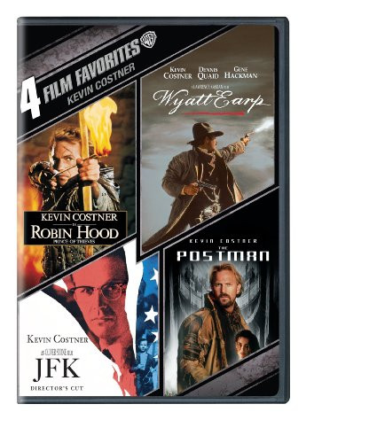 4 Film Favorites Kevin Costner Robin Hood Prince of Thieves Wyatt Earp The Postman JFK
