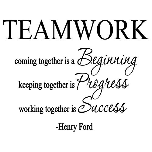 VWAQ- Teamwork Coming Together is A Beginning, Henry for Quote Vinyl Decal Home and Office Wall Decor -18097