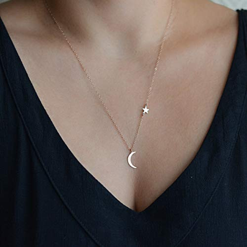 Jovono Fashion Moon Pendant Necklaces Star Necklace Chain Jewelry for Women and Girls Silver Jovono Fashion Moon Pendant Necklaces Star Necklace Chain Jewelry for Women and Girls Silver