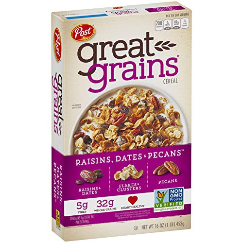 Post Great Grains Raisins Dates Pecans Whole Grain Cereal 16 Ounce Post Great Grains Raisins Dates Pecans Whole Grain Cereal 16 Ounce