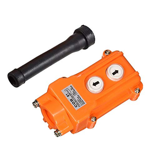 250V 5A 500V 2A 2 Ways Hoist Crane Push Button Switch Orange COB-61