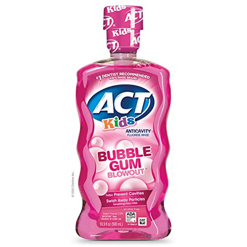 ACT Kids AntiCavity Fluoride Rinse Bubblegum Blowout Childrens Mouthwash with Fluoride  Exact Dosage Meter169 Fl Oz ACT Kids AntiCavity Fluoride Rinse Bubblegum Blowout Childrens Mouthwash with Fluoride  Exact Dosage Meter169 Fl Oz