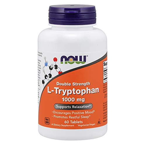 NOW Supplements LTryptophan 1000 mg Double Strength Encourages Positive Mood* Supports Relaxation* 60 Tablets NOW Supplements LTryptophan 1000 mg Double Strength Encourages Positive Mood* Supports Relaxation* 60 Tablets