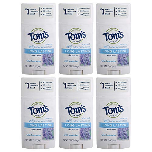 Toms of Maine Long Lasting Deodorant Deodorant for Women Natural Deodorant Wild Lavender 225 Ounce Pack of 6