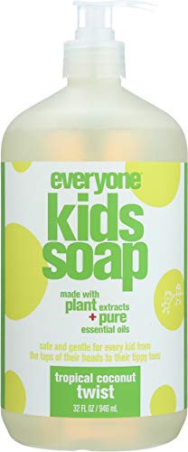 Everyone 3in1 Soap for Every Kid Safe Gentle and Natural Shampoo Body Wash and Bubble Bath Tropical Coconut Twist